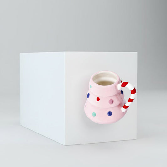 Pink Christmas tree mug - 440 ml